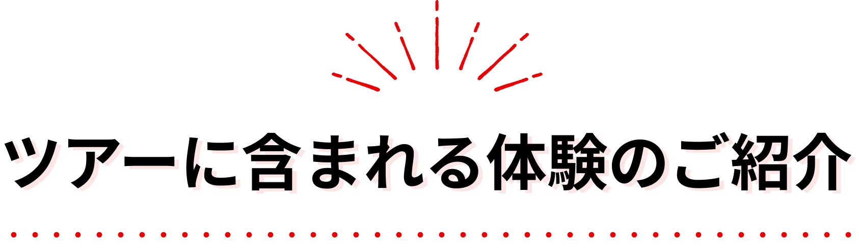  ツアーに含まれる体験のご紹介