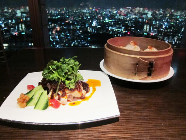 東京の夜景と美味しいディナー