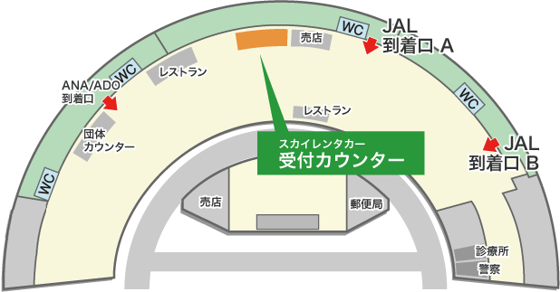 新千歳空港・レンタカー貸出場所