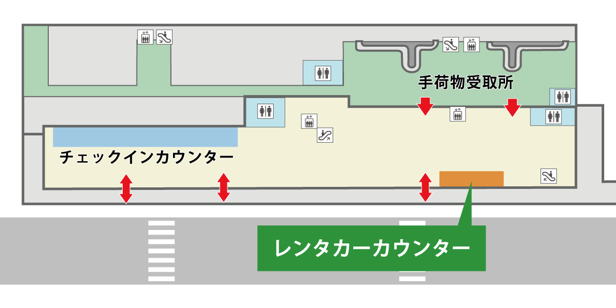 函館空港・レンタカー貸出場所